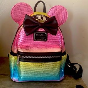 Disney Loungefly Rainbow Sequin bag.